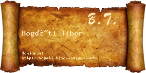 Bogáti Tibor névjegykártya